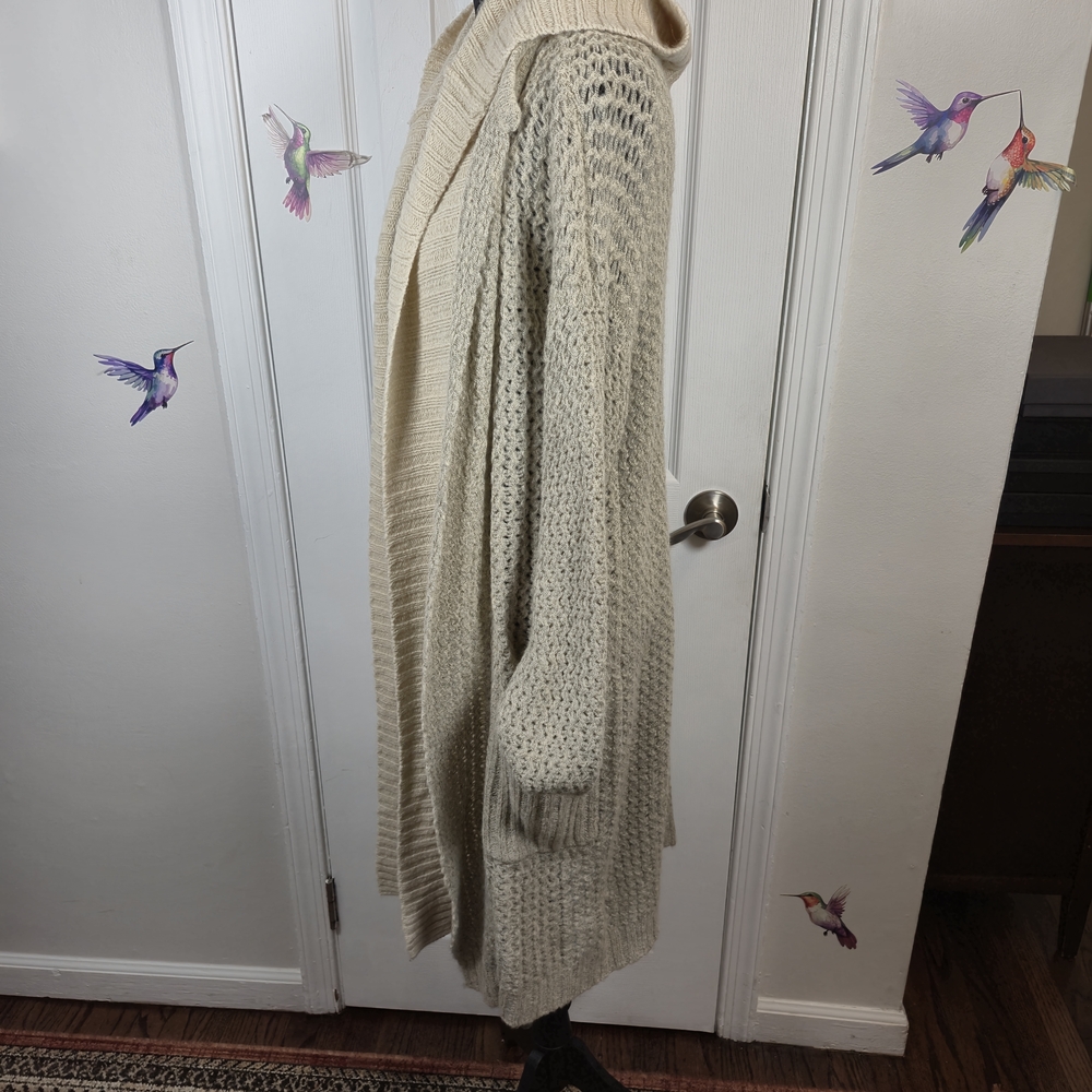 Anthro Sleeping on Snow Hooded Oversized Cardigan S Oatmeal - Picture 4 of 10